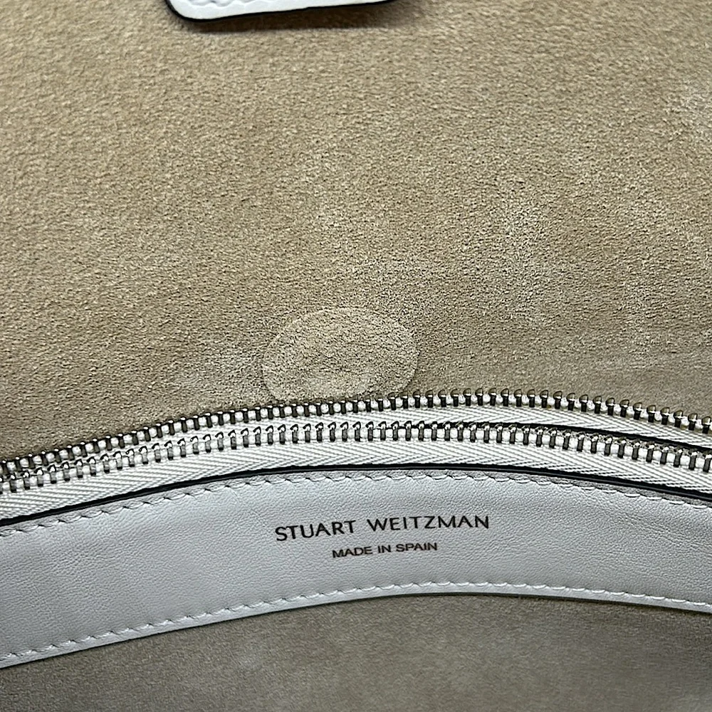Stuart Weitzman NWT Off White Calf Leather Small Dorian Crossbody Bag Purse 🌸🌸 - Picture 9 of 12